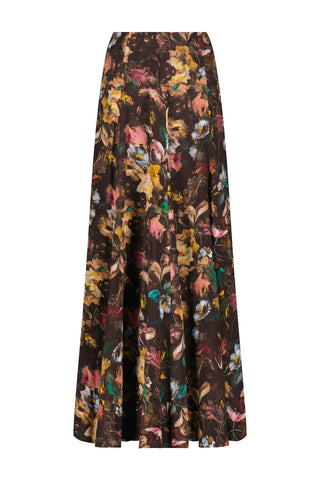 Floral Printed Chiffon Trumpet Skirt