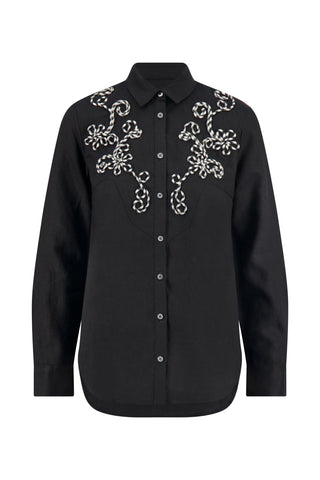 Corded Embroidery Cotton Poplin Shirt