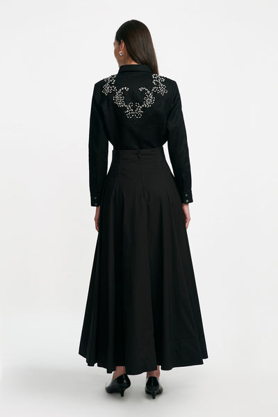 Corded Embroidery Cotton Poplin Shirt