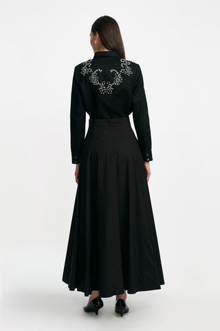 Corded Embroidery Cotton Poplin Shirt