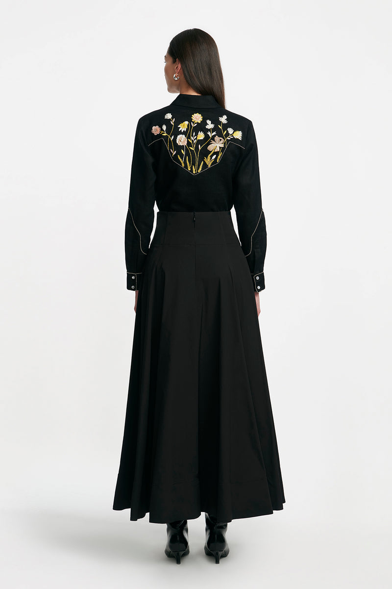 Flower Vase Embroidery Shirt