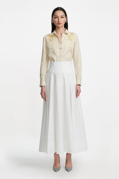 Flower Vase Embroidery Shirt