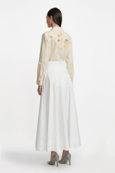 Flower Vase Embroidery Shirt