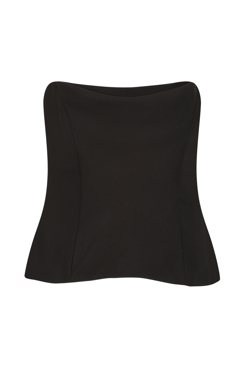 Fluid Crepe Draped Bustier