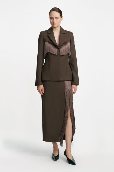 Garden Wool Fringe Detail Blazer