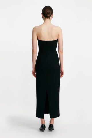 Crystal Embroidery Strapless Sheath