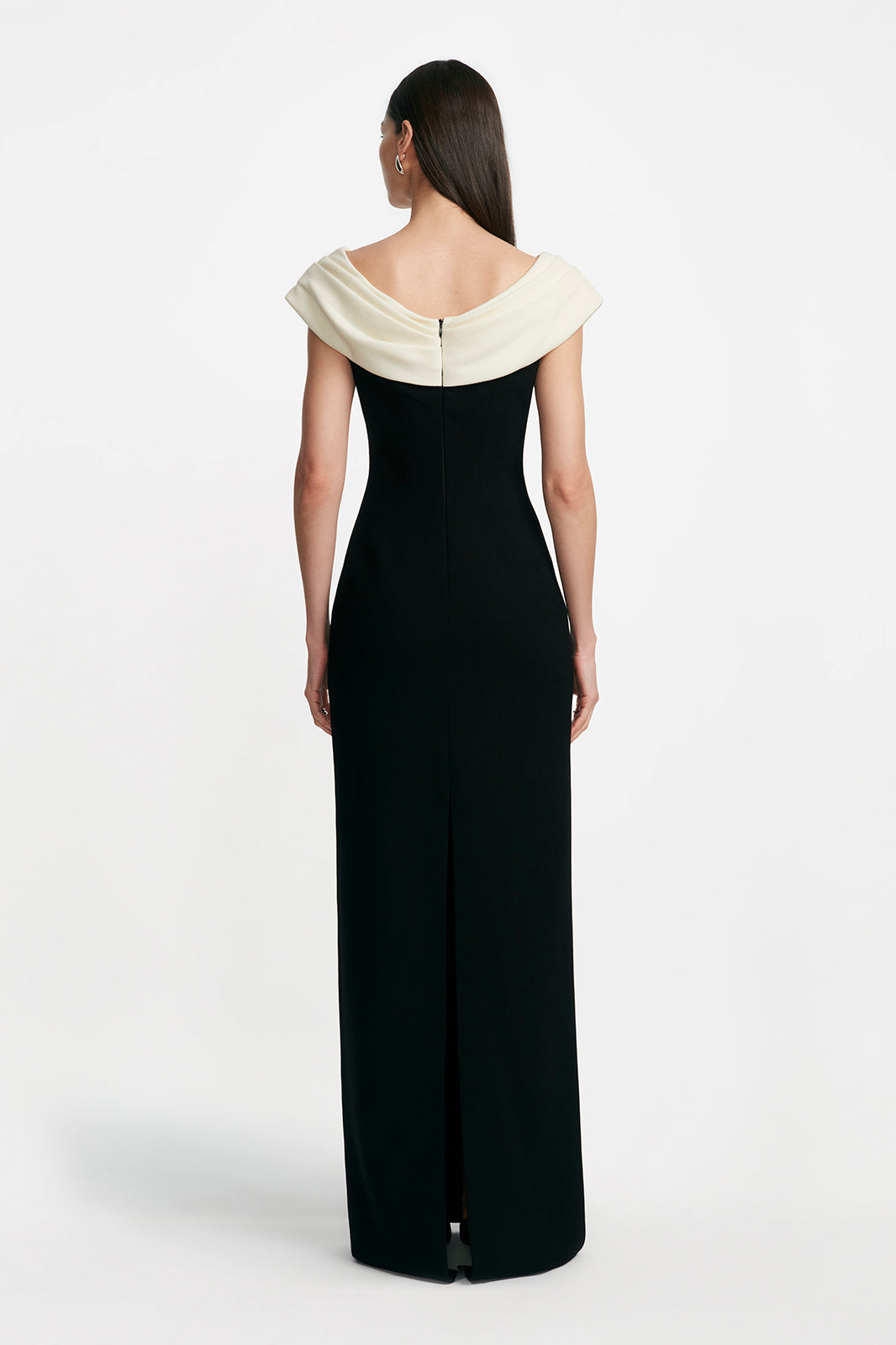 Wool Crepe Cowl Neck Gown