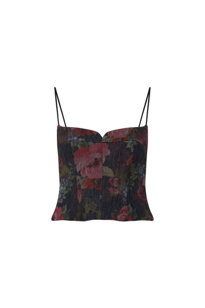 Floral Denim Bustier