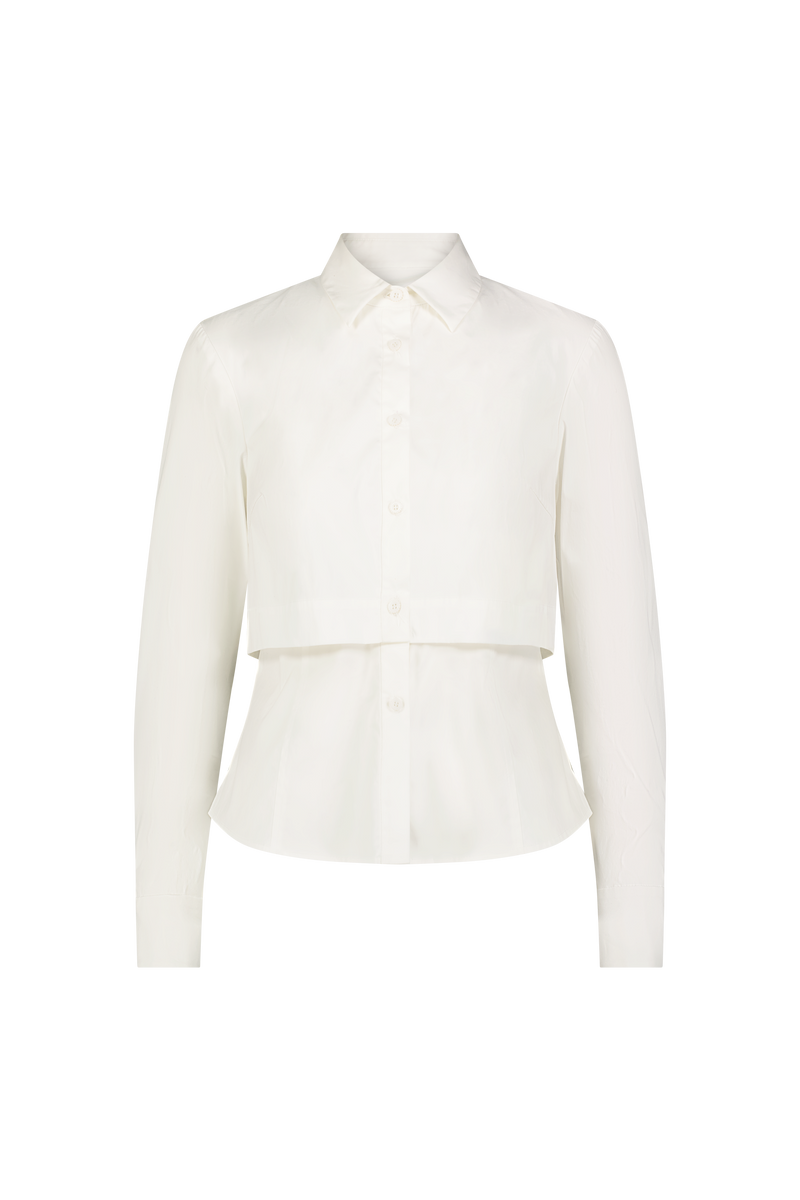 Cotton Poplin Layered Shirt