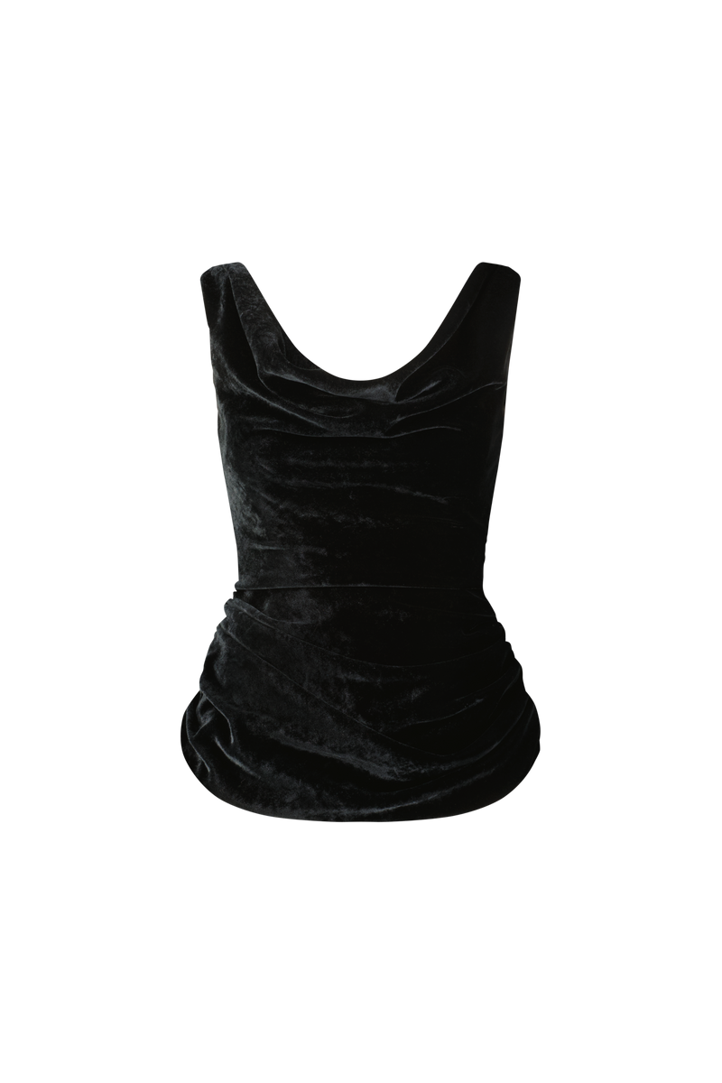 Crushed Velvet Draped Top