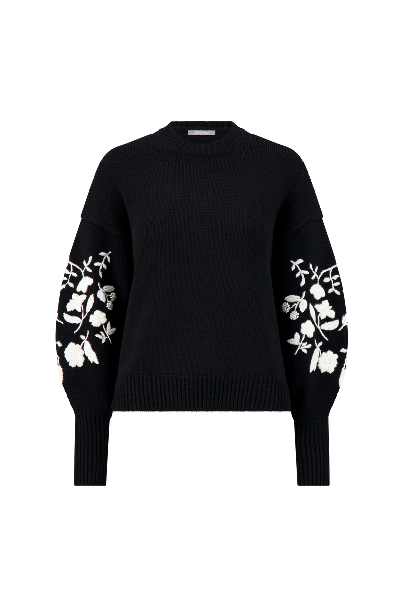 Floral Embroidered Knit