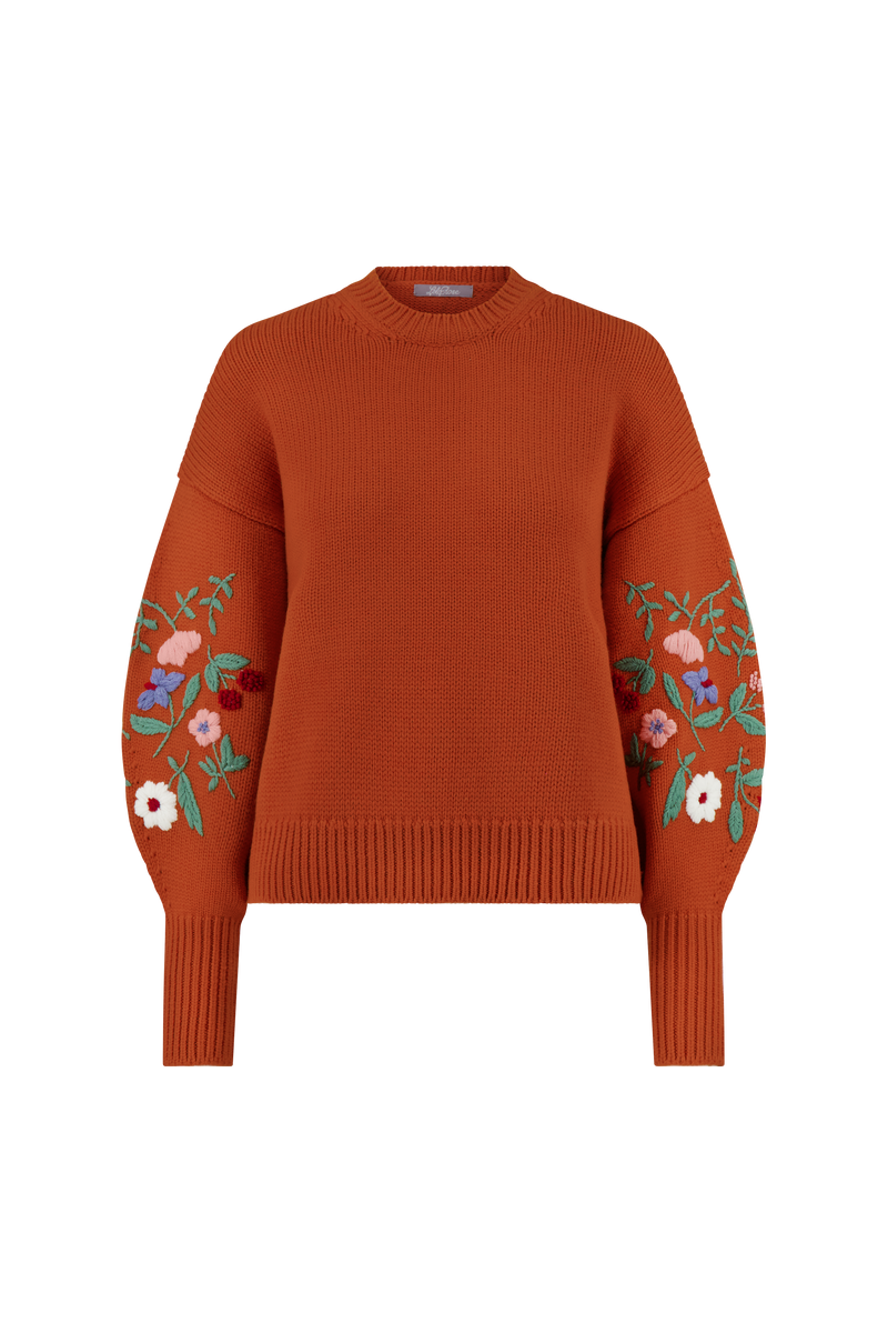 Floral Embroidered Knit