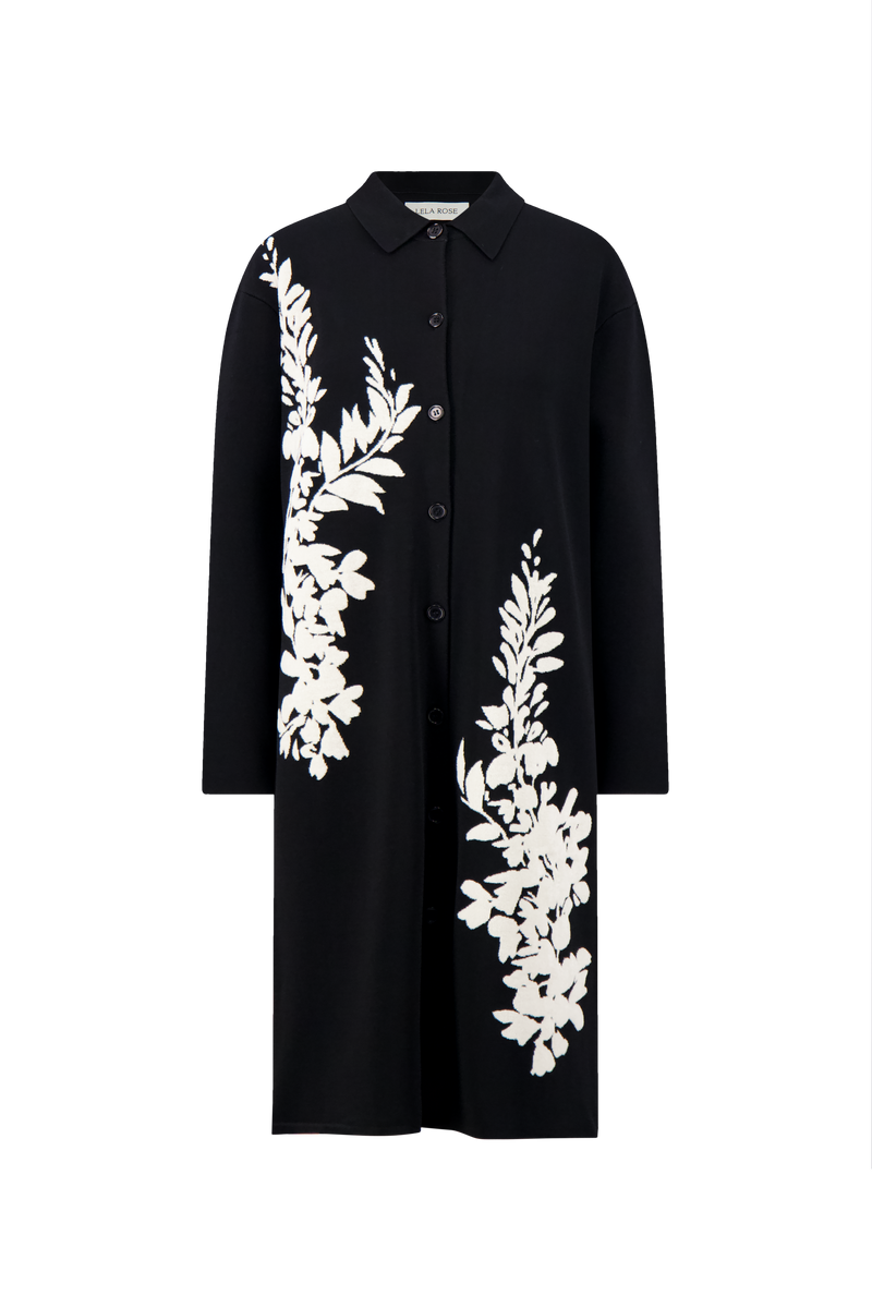 Velvet Jacquard Knit Coat