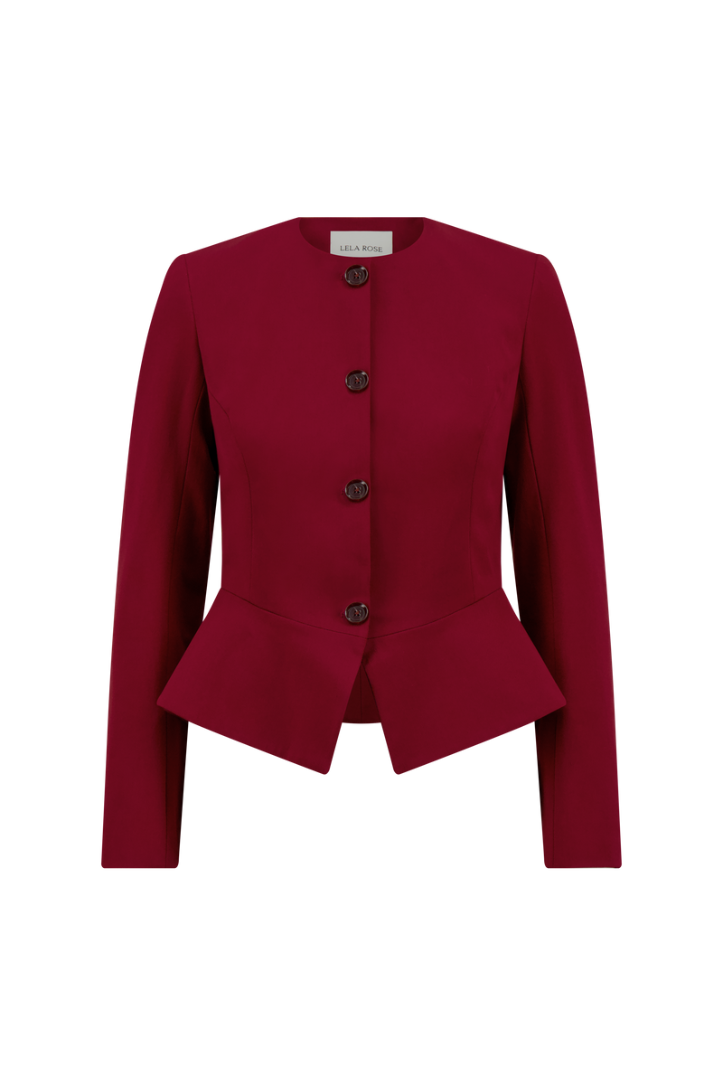 Stretch Cotton Peplum Jacket