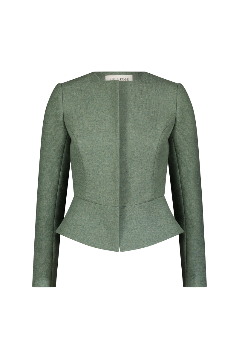 Boiled Wool Peplum Jacket