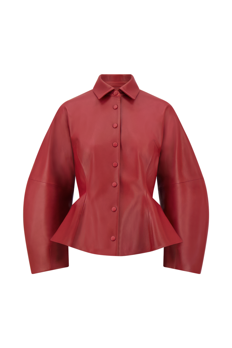 Leather Peplum Jacket