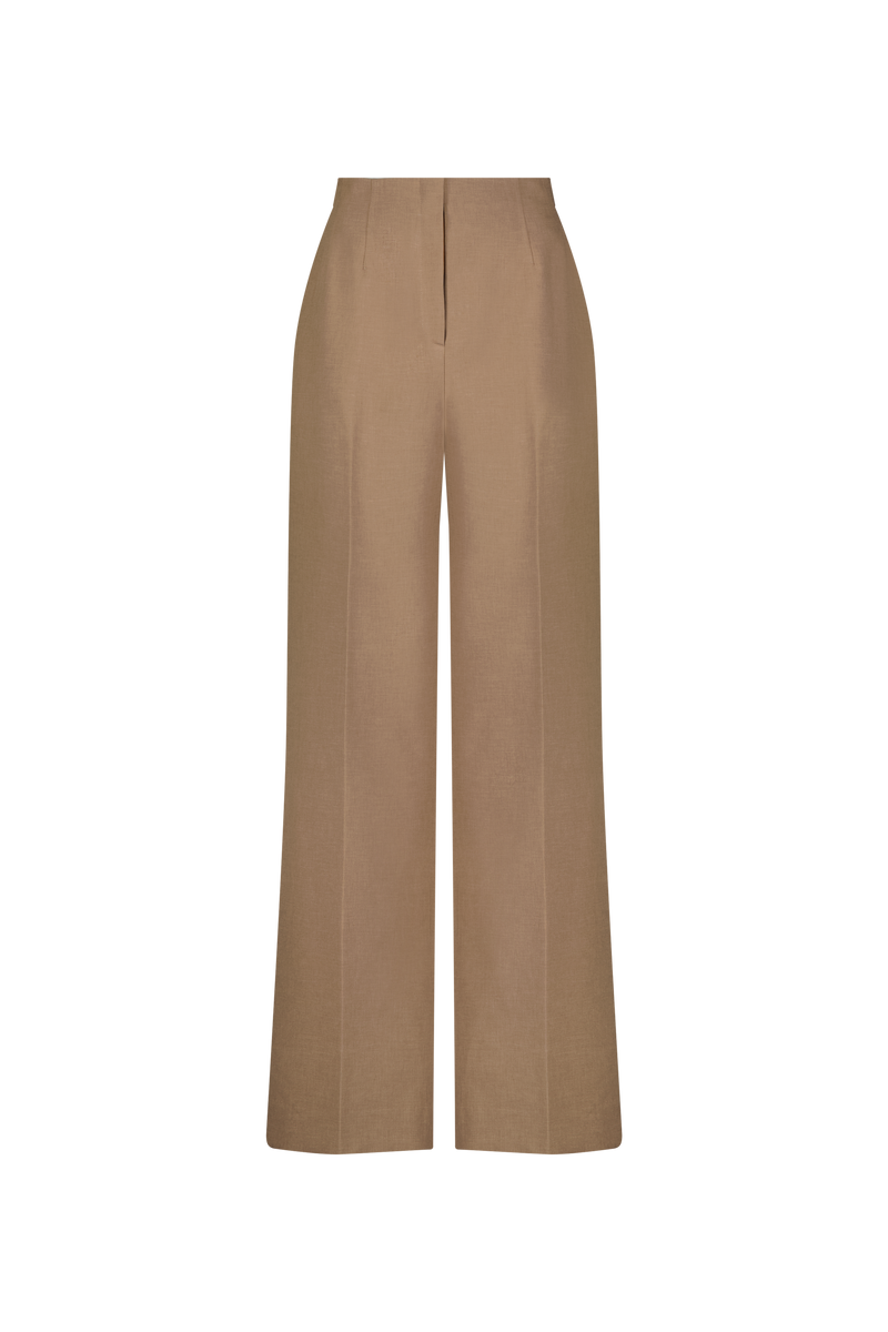 Melange Crepe High Waisted Pant
