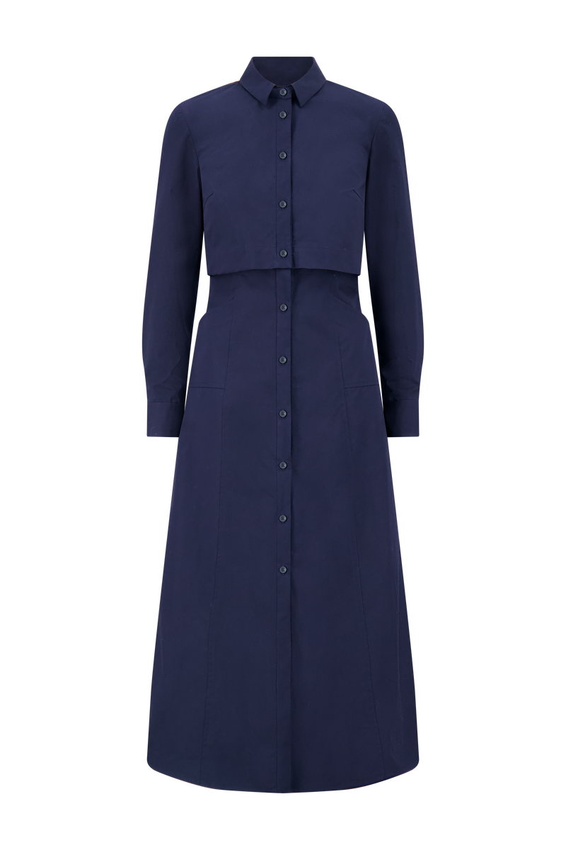 Cotton Poplin Midi Dress