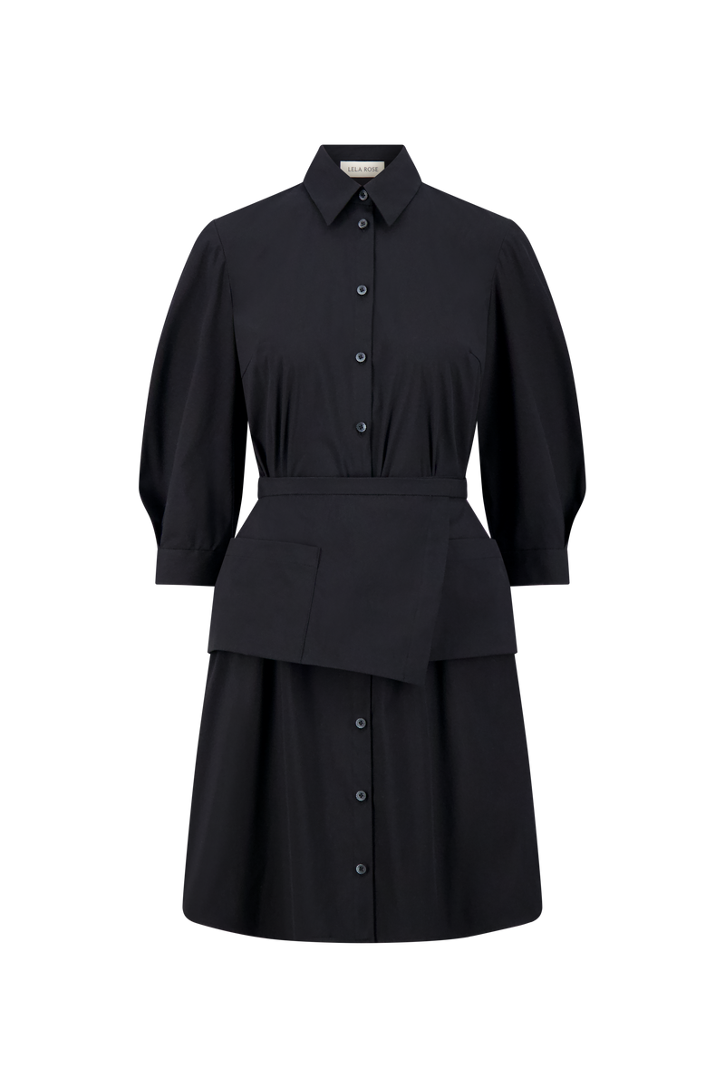 Cotton Poplin Belted Shirt Dress