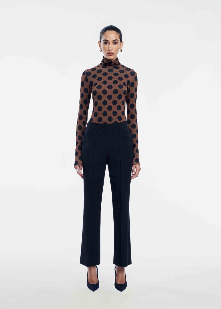 Polka Dot Jersey Turtleneck