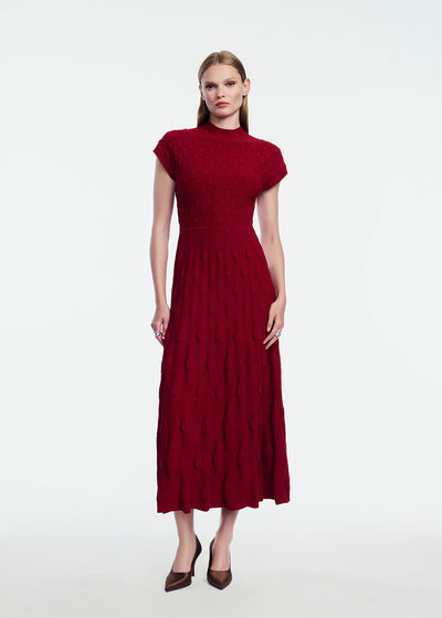 Pucker Dot Knit Dress