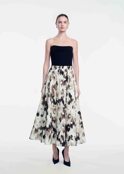 Fluid Crepe Draped Bustier