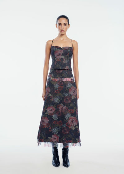 Floral Denim Bustier