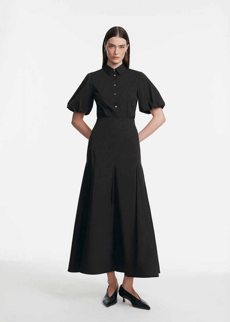 Cotton Poplin Seam Detail Skirt