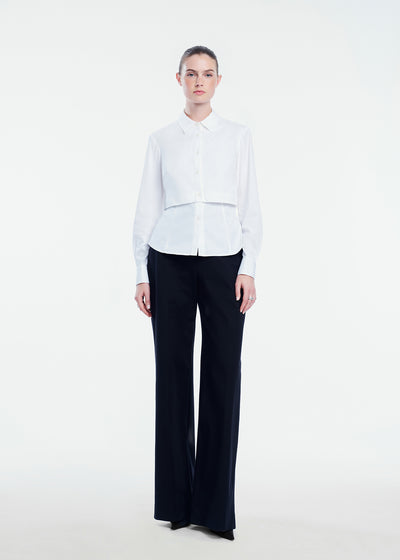Cotton Poplin Layered Shirt