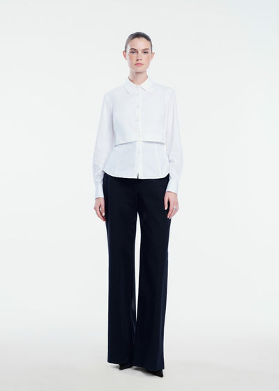 Cotton Poplin Layered Shirt