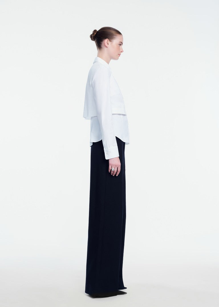 Cotton Poplin Layered Shirt