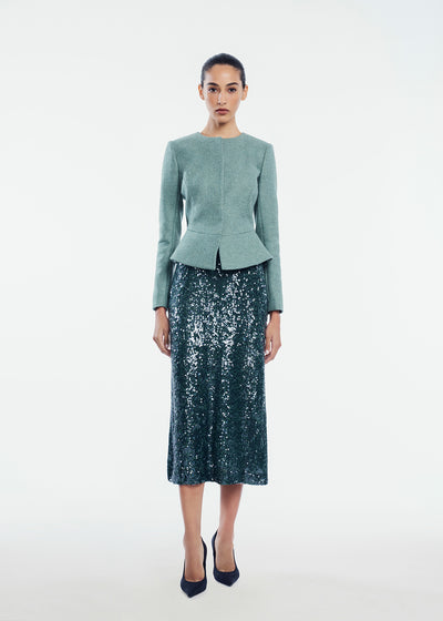 Boiled Wool Peplum Jacket