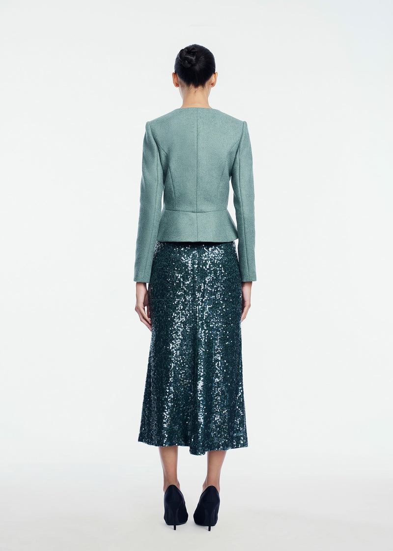 Boiled Wool Peplum Jacket