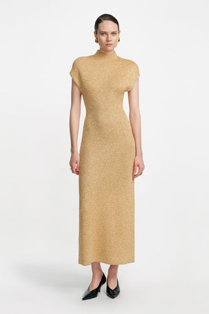 Sequin Knit Mock Neck Dress