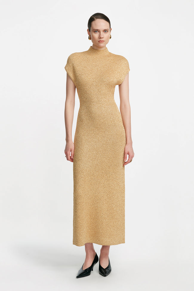 Sequin Knit Mock Neck Dress