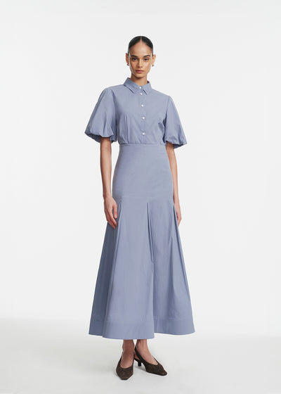 Cotton Poplin Seam Detail Skirt