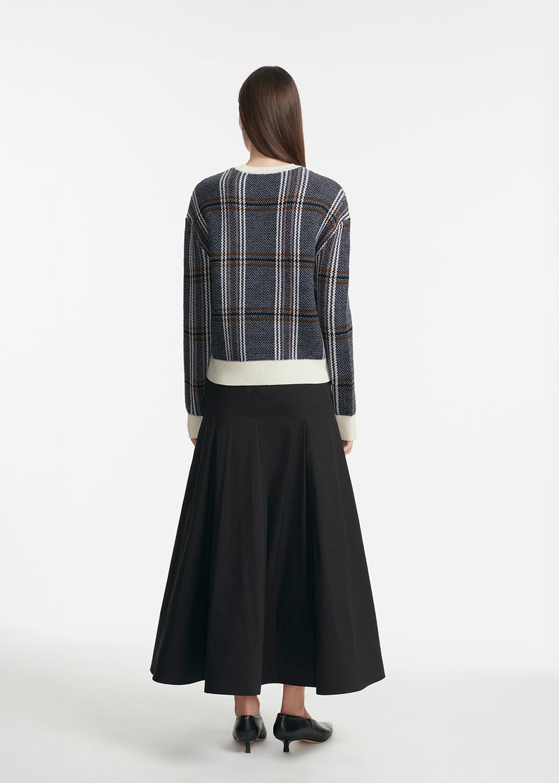 Plaid Jacquard Knit Pullover