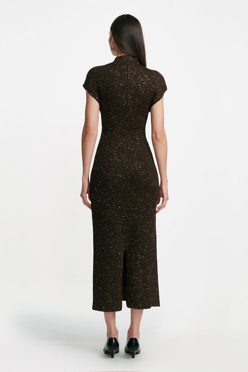 Sequin Knit Mock Neck Dress Lela Rose Sequin Knit Mock Neck Dress Lela Rose