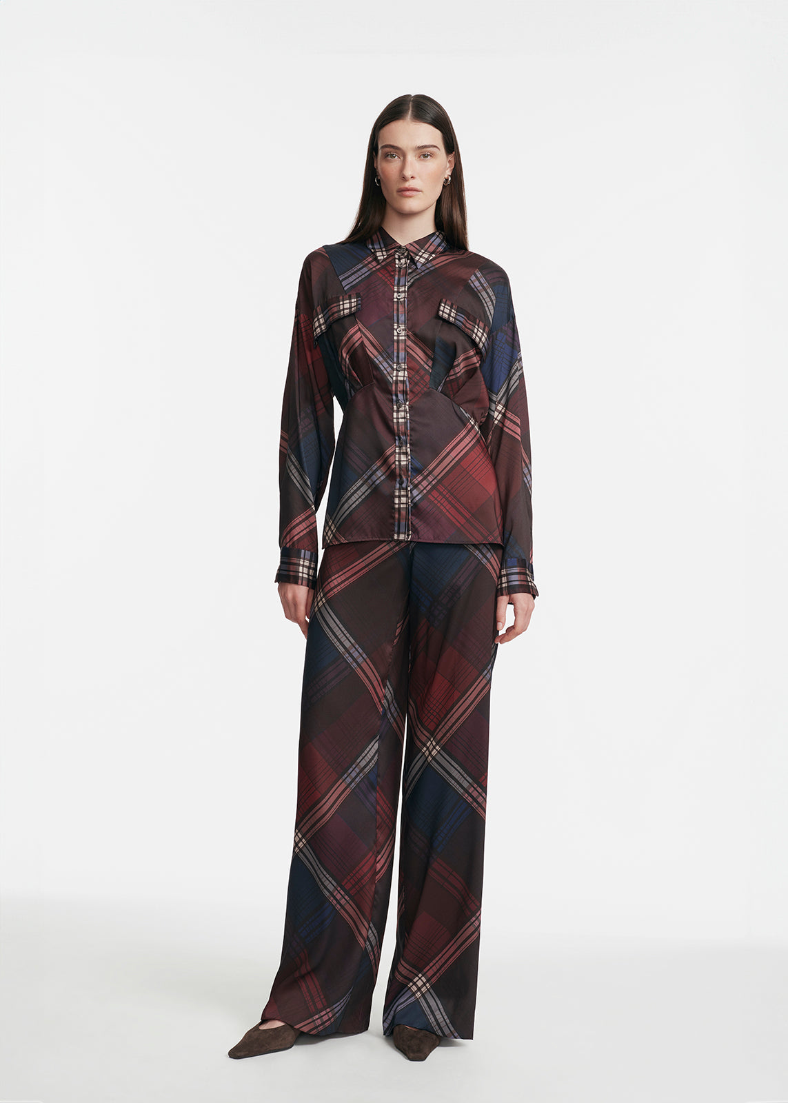 Plaid Satin Sara Pant – Lela Rose