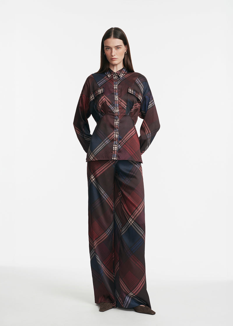 Plaid Satin Sara Pant