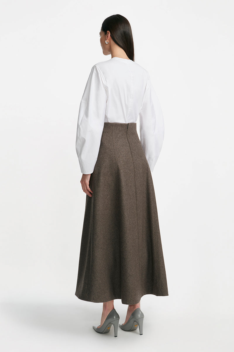 Boiled Wool Coating Seamed Skirt