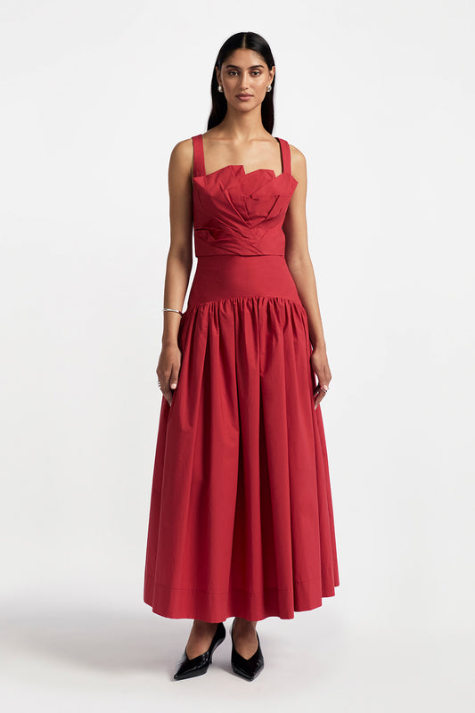 Cotton Poplin Drop Waist Seam Skirt – Lela Rose