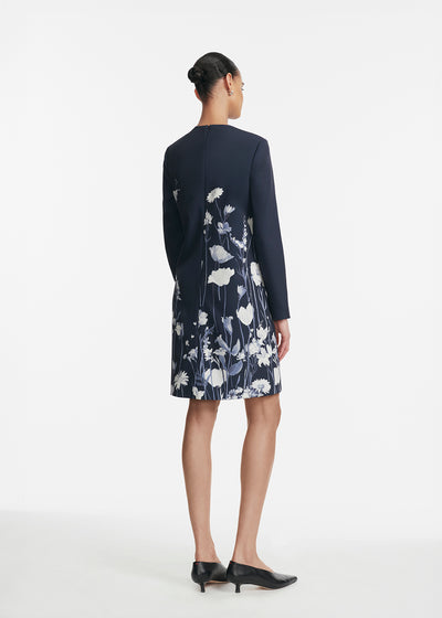 Floral Crepe Long Sleeve Kelly Dress