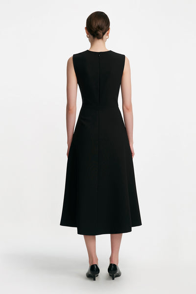 Corded Embroidery Sleeveless A Line Dress