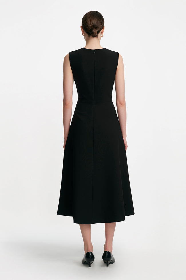 Corded Embroidery Sleeveless A Line Dress