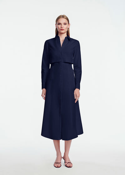 Cotton Poplin Midi Dress