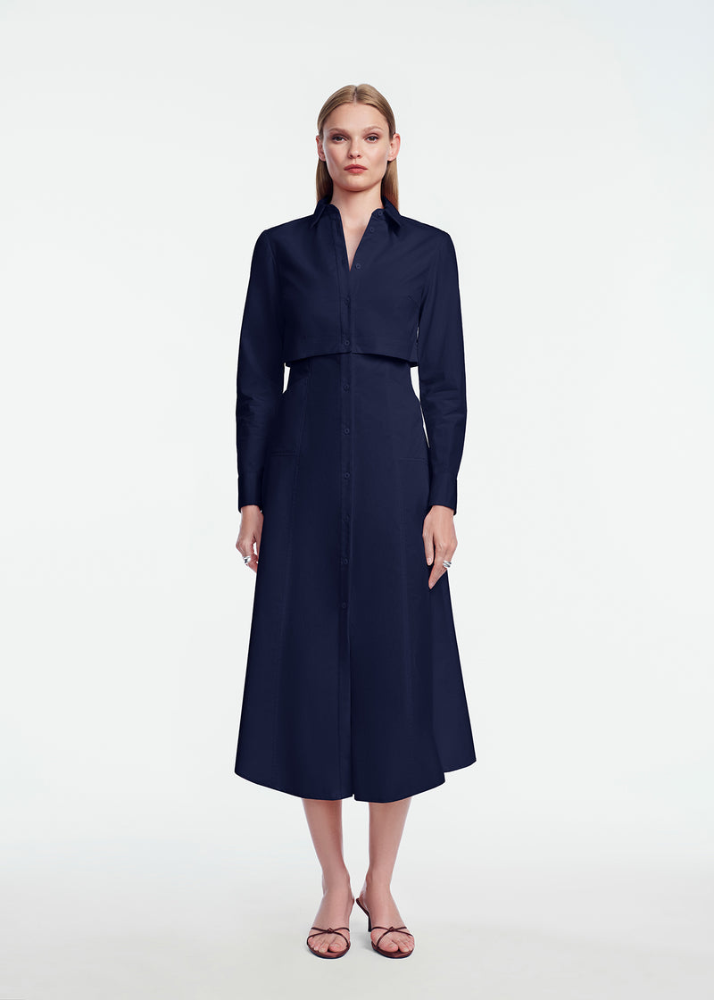 Cotton Poplin Midi Dress