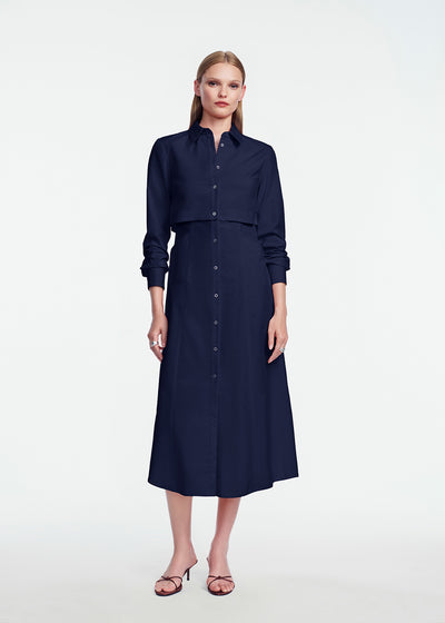 Cotton Poplin Midi Dress