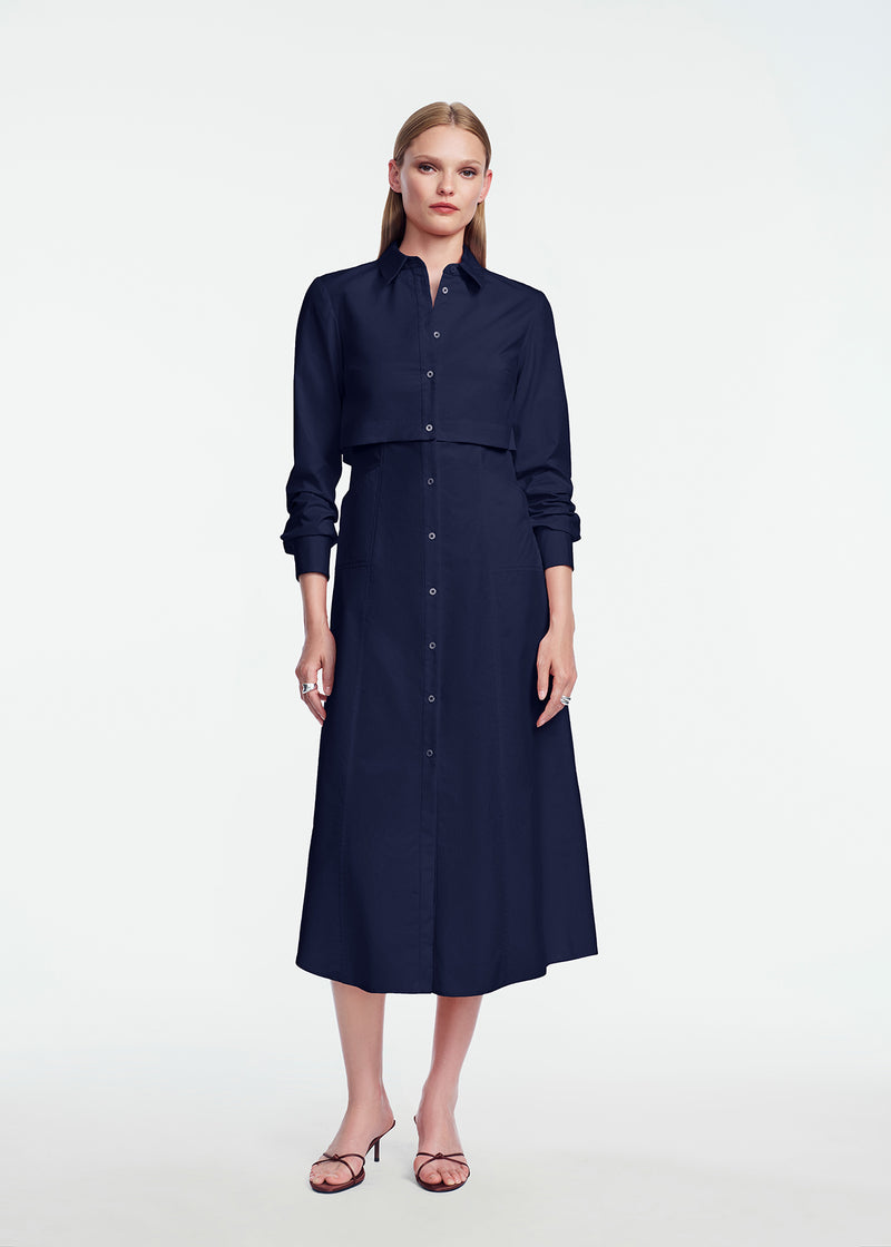 Cotton Poplin Midi Dress