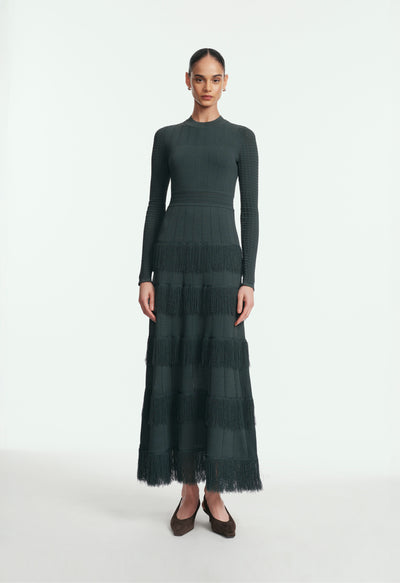 Fringe Detail Knit Piper Dress